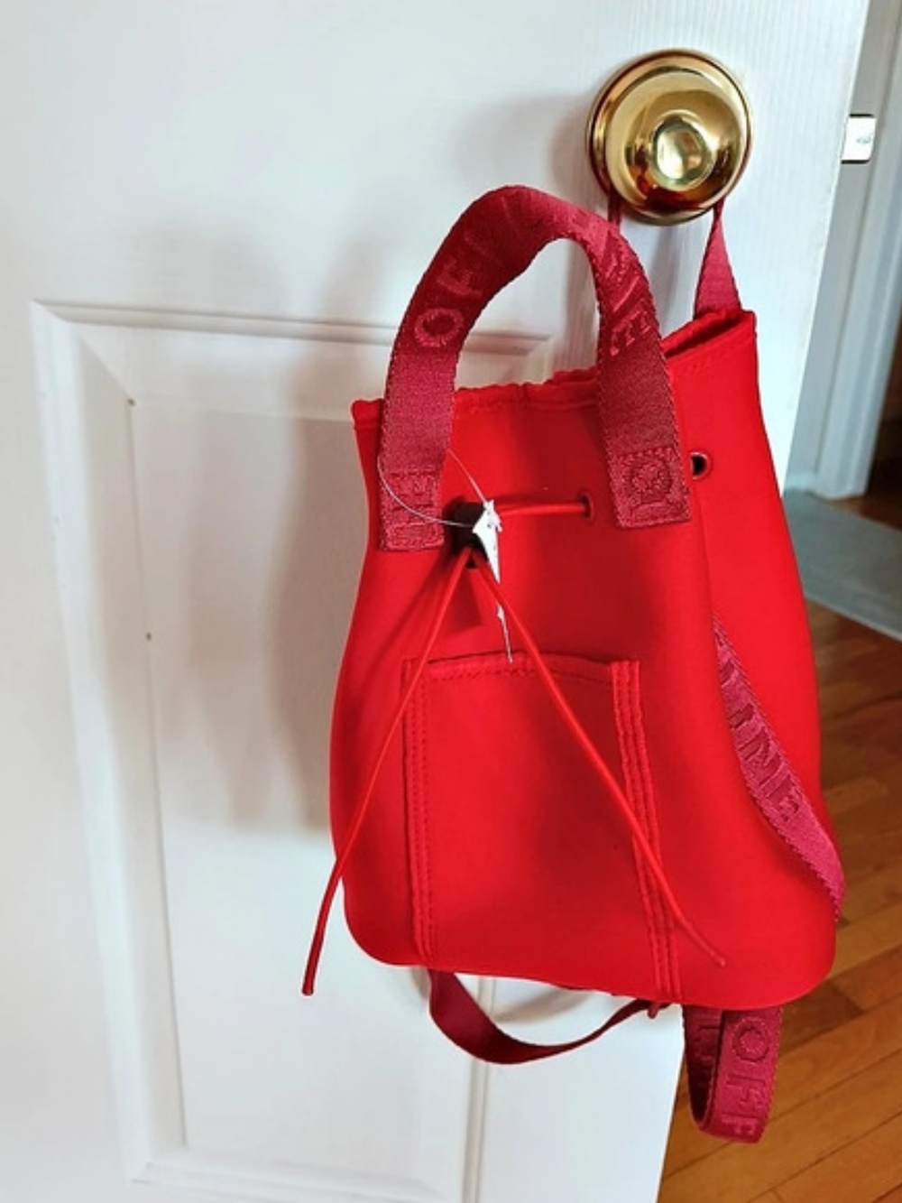 Brand New OFFLINE by Aerie Neoprene Bucket Backpack Red